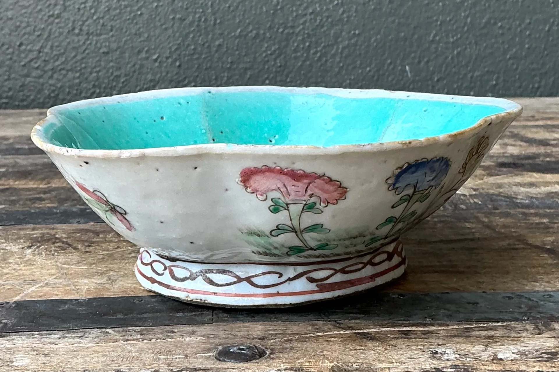 Vintage Asian Scalloped Floral Bowl — additional photo 1