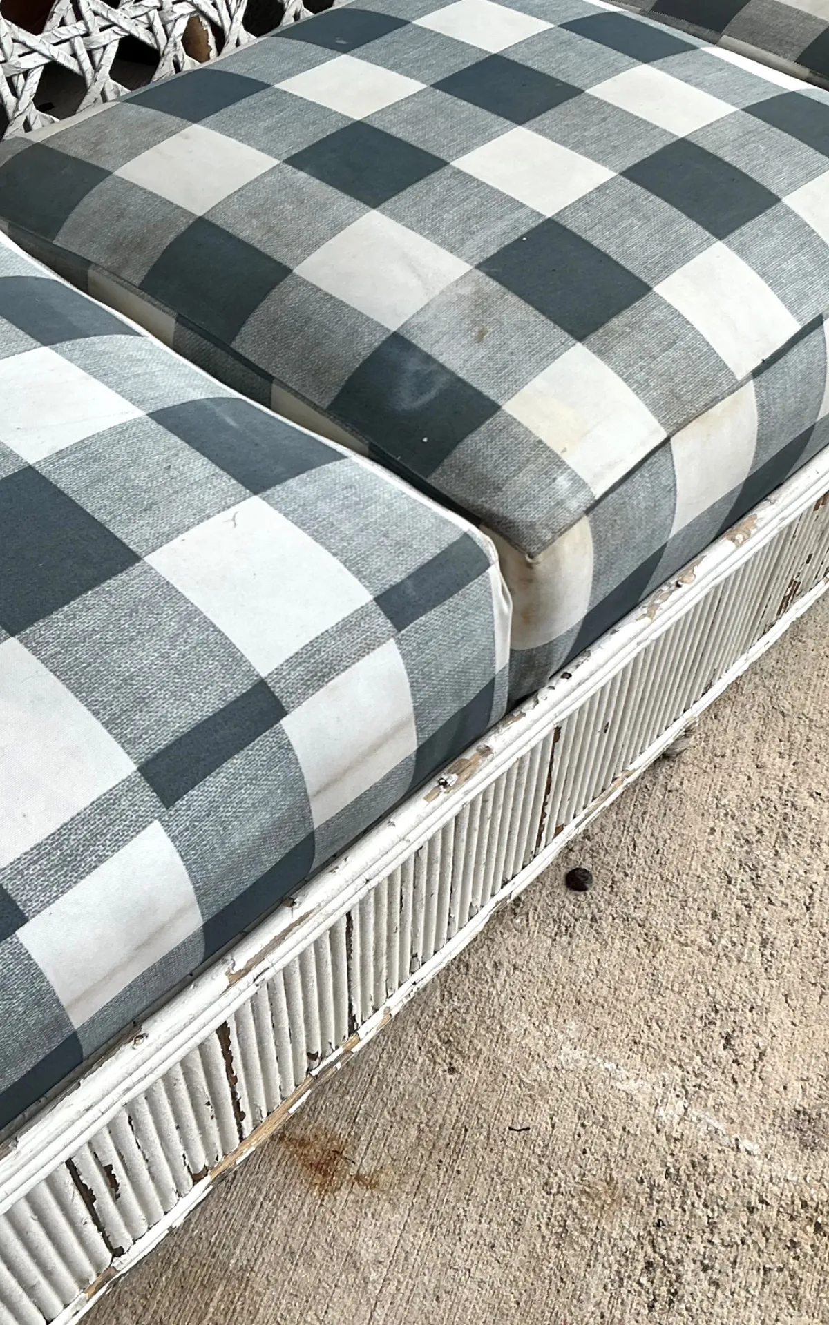 Vintage White Rattan Lounge Chairs - A Pair