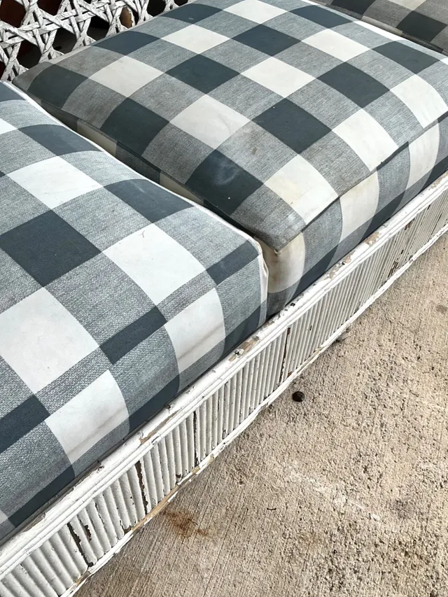 Vintage White Rattan Lounge Chairs - A Pair — additional photo 1