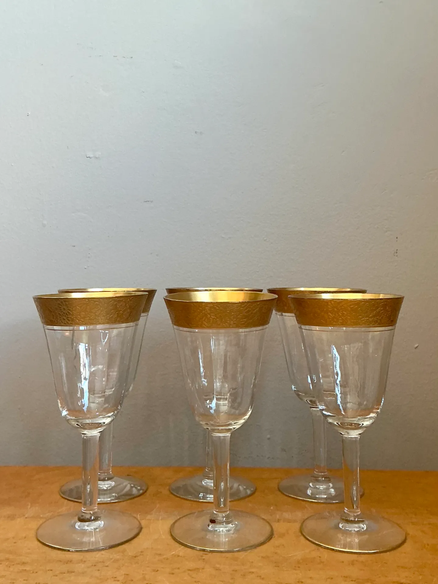 Vintage Gold Plated Rim Wine Glasses - Set of 6 — additional photo 7