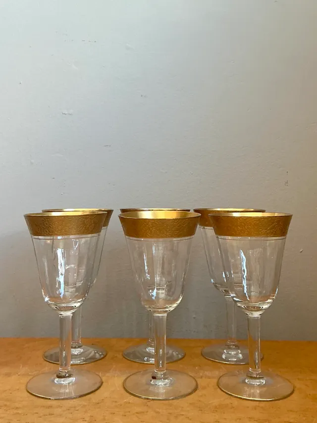 Vintage Gold Plated Rim Wine Glasses - Set of 6 — additional photo 7