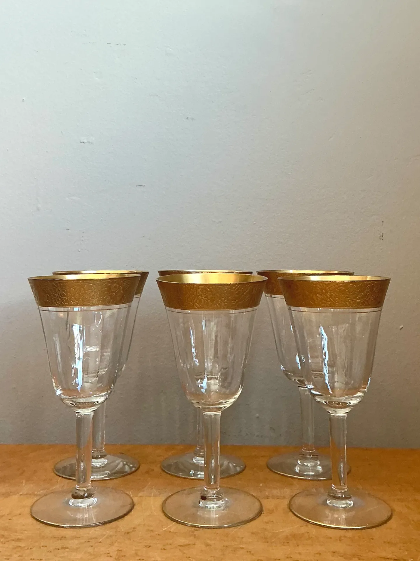 Vintage Gold Plated Rim Wine Glasses - Set of 6 — additional photo 5