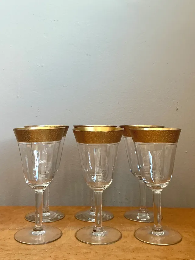 Vintage Gold Plated Rim Wine Glasses - Set of 6 — additional photo 5
