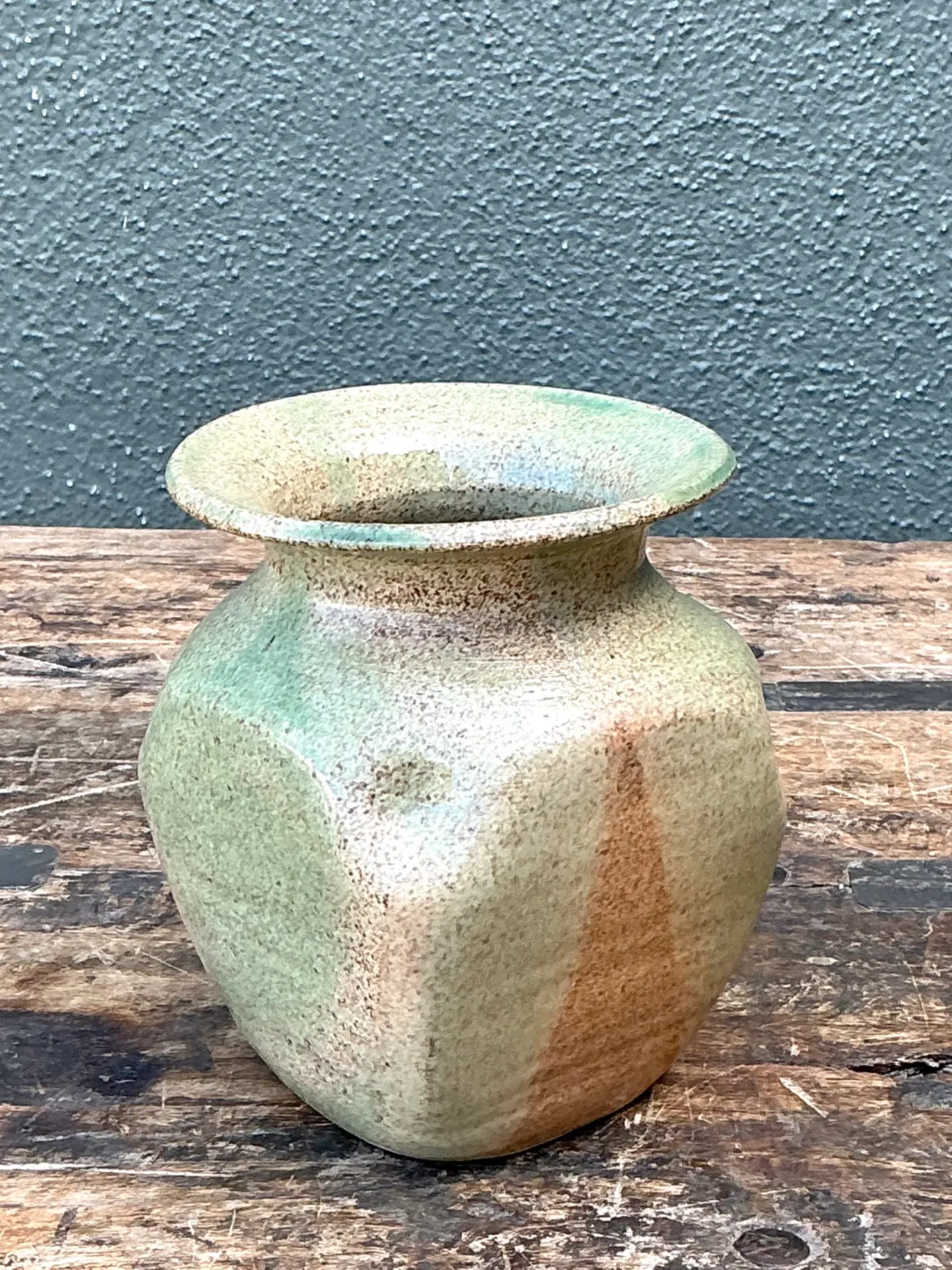 Vintage Small Glazed Pottery Vase — additional photo 4