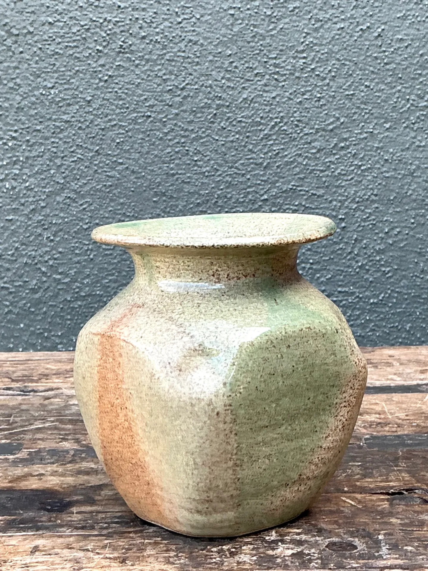 Vintage Small Glazed Pottery Vase — additional photo 3