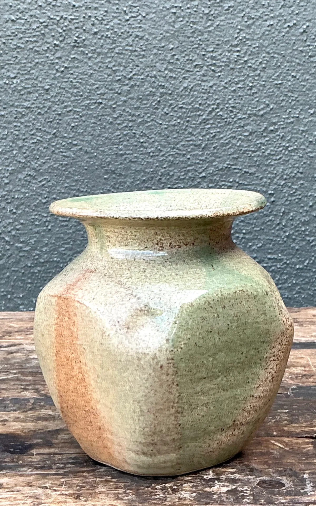 Vintage Small Glazed Pottery Vase — additional photo 3