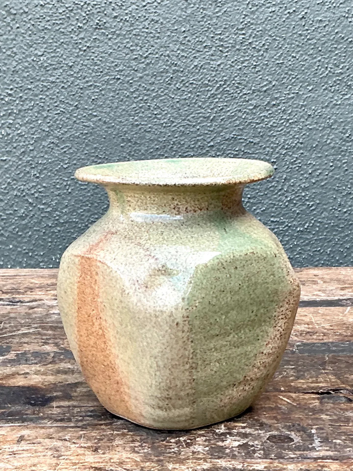 Vintage Small Glazed Pottery Vase — additional photo 1