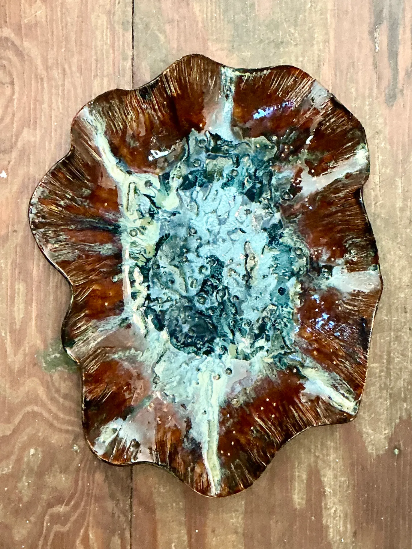Vintage Organic Form Ceramic Dish — additional photo 2