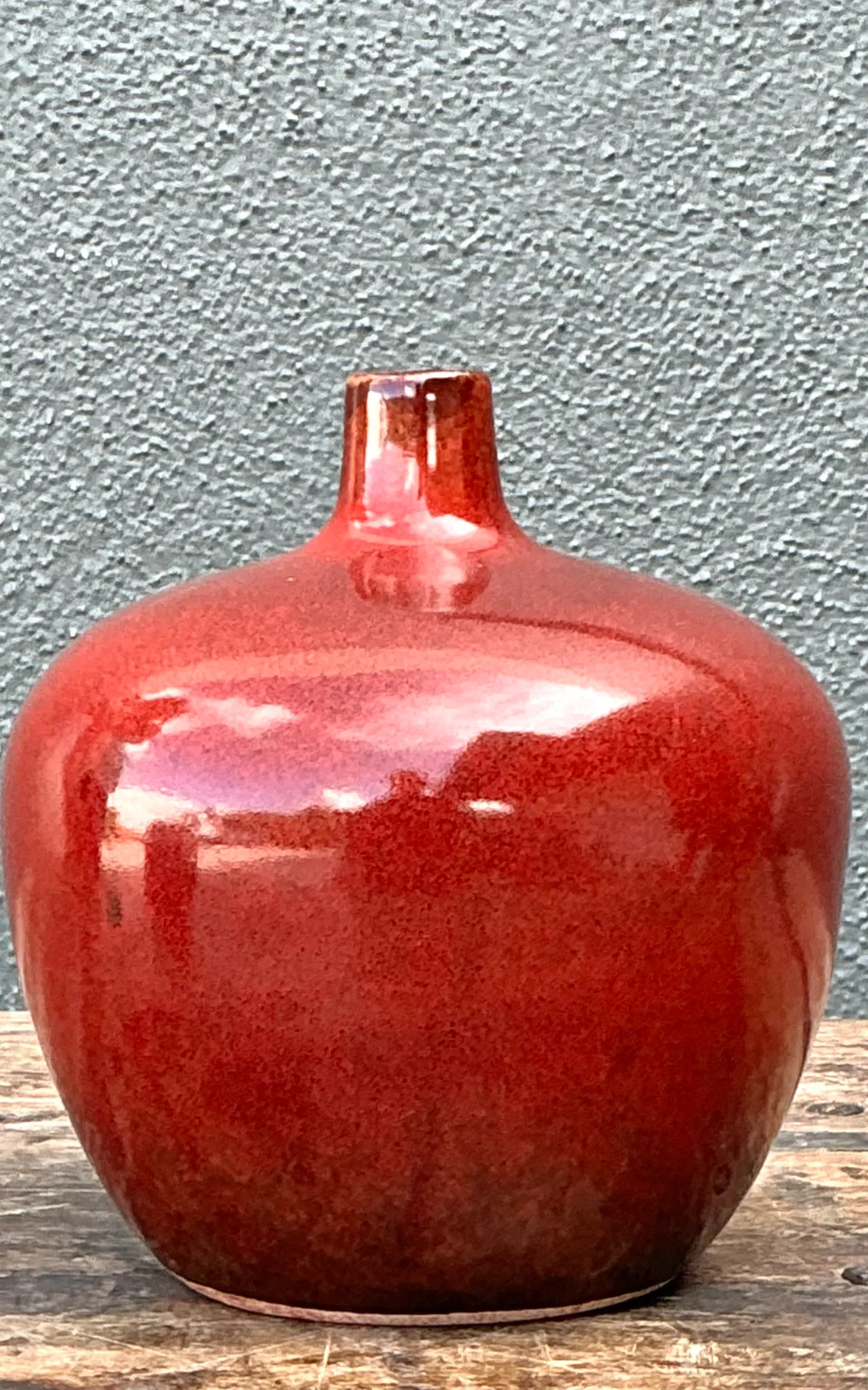 Vintage Red Glazed Ceramic Vase — additional photo 7