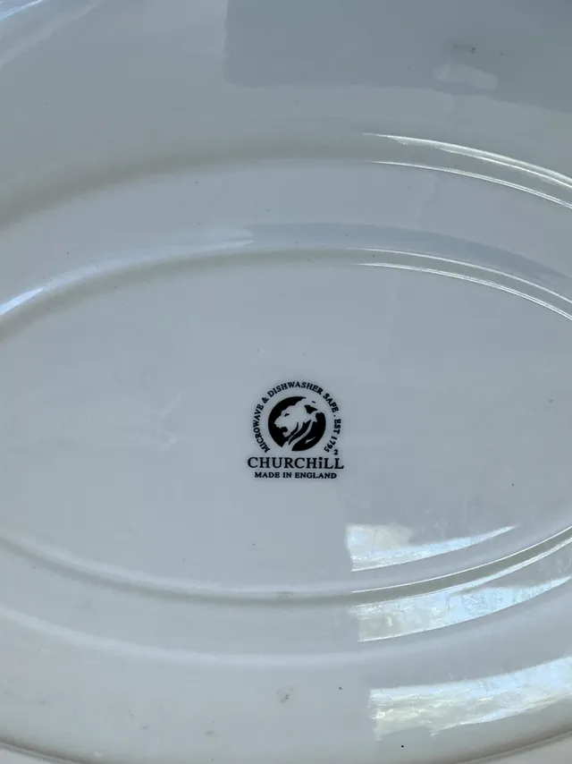 Vintage Chinese Blue Willow Ceramic Platter — additional photo 4