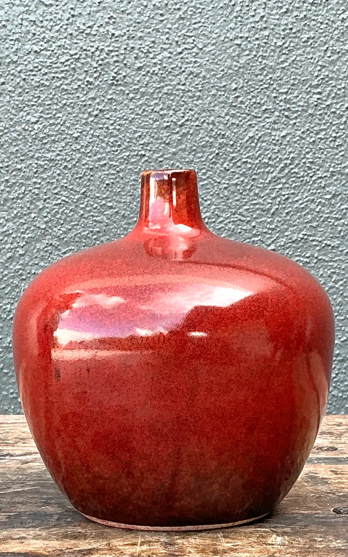 Vintage Red Glazed Ceramic Vase — additional photo 5
