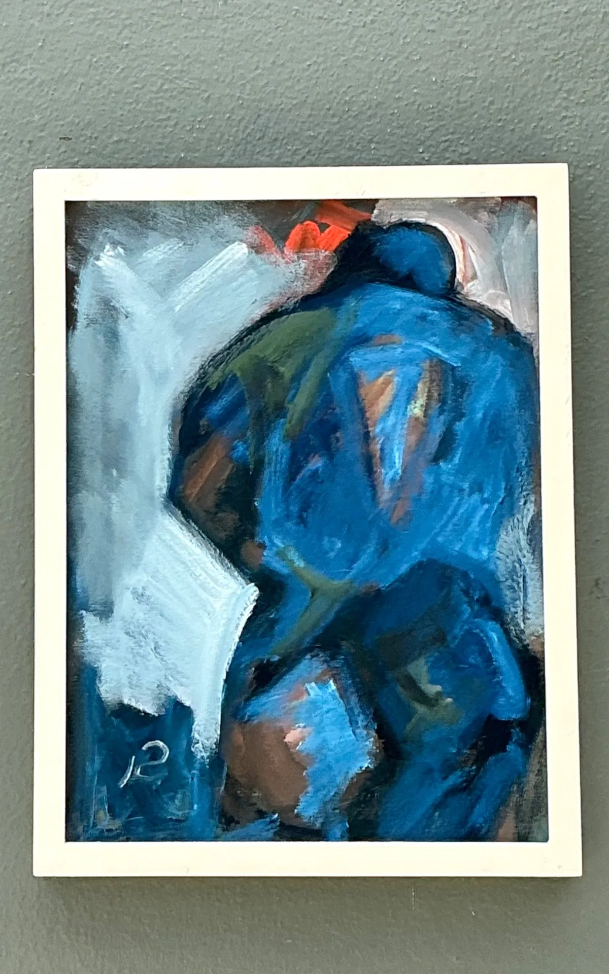 Abstract Blue Figurative Painting on Canvas — additional photo 6