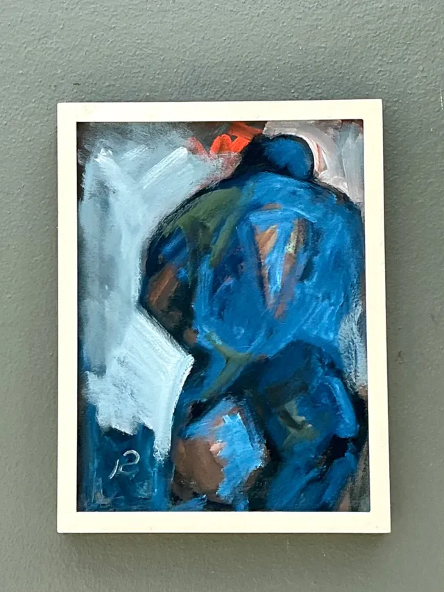 Abstract Blue Figurative Painting on Canvas — additional photo 6