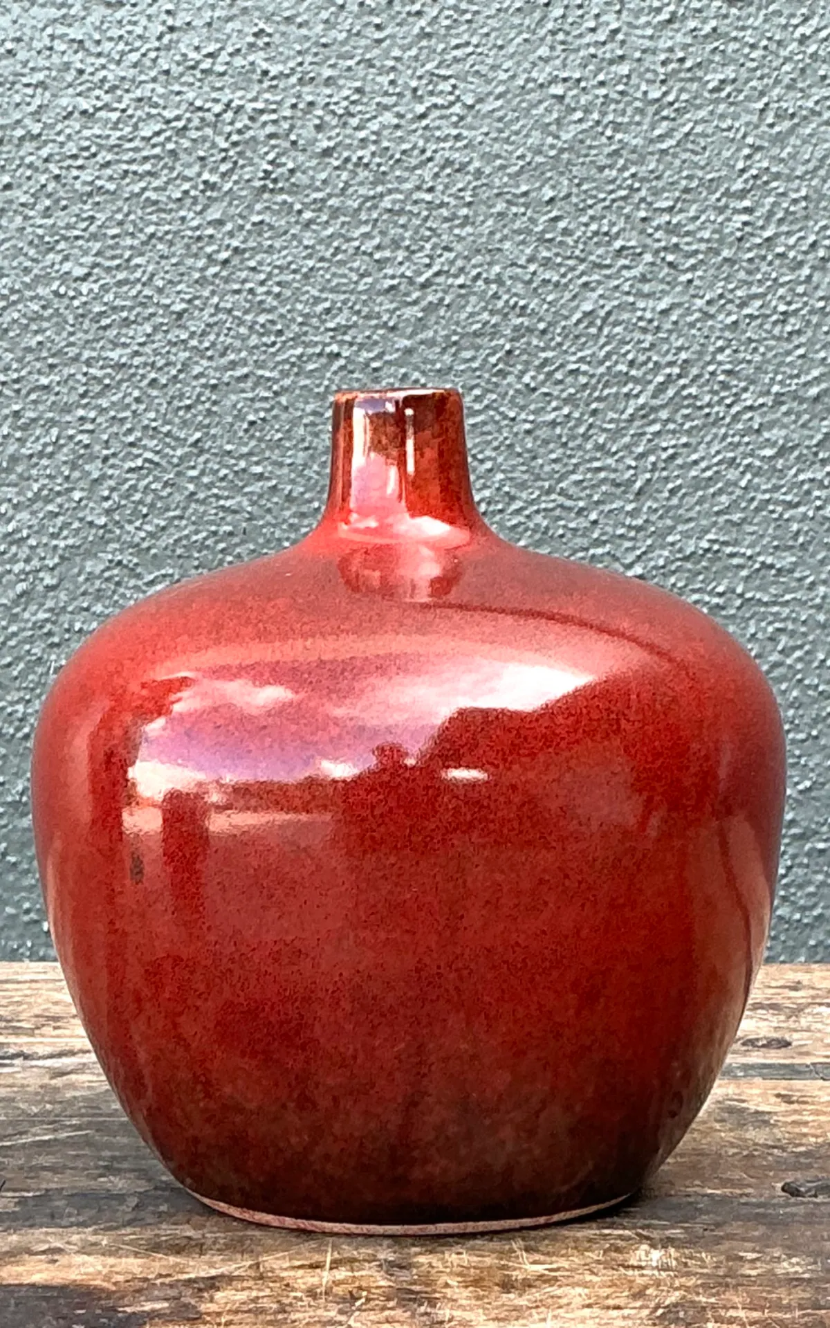 Vintage Red Glazed Ceramic Vase — additional photo 6