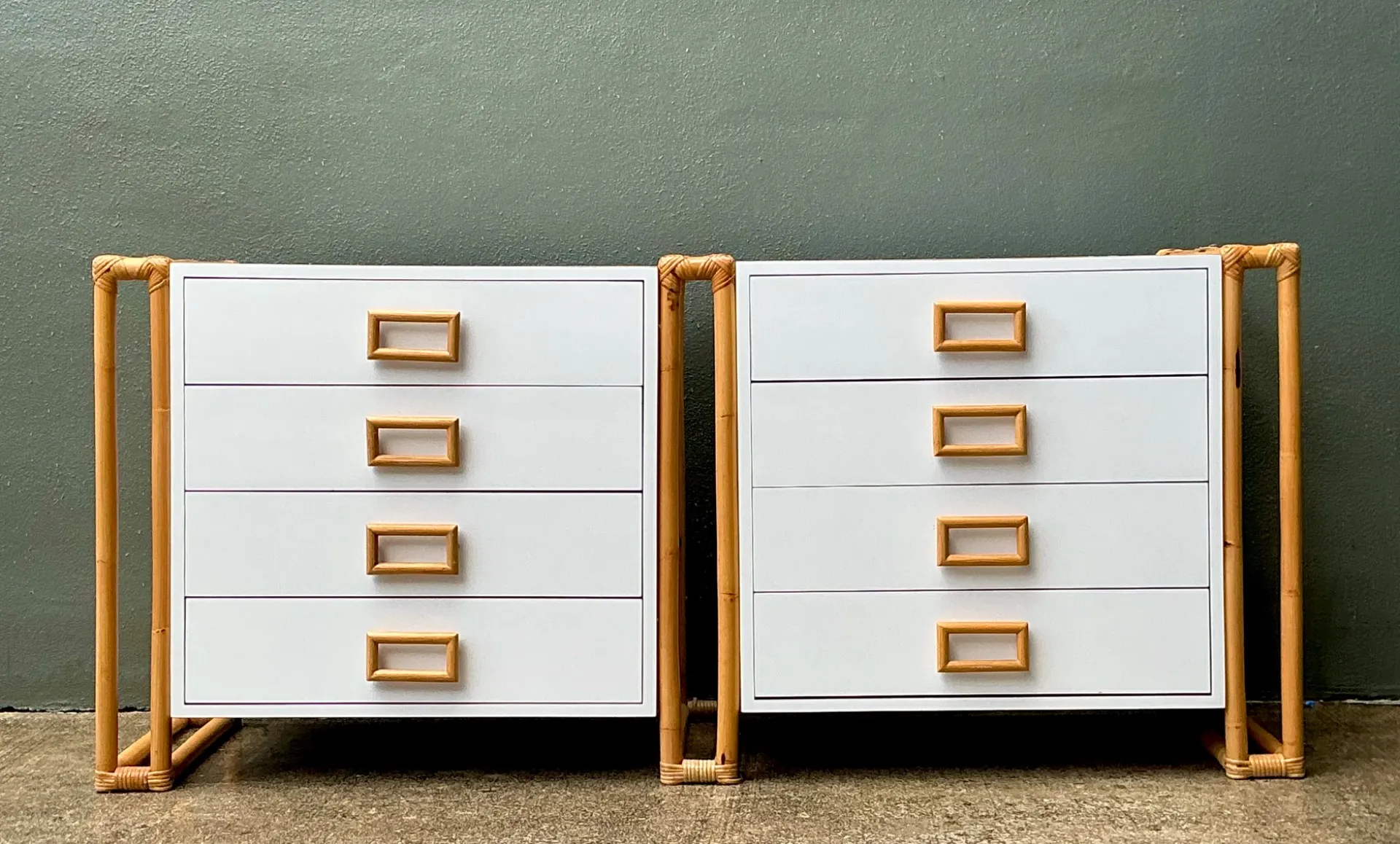 Vintage Rattan and Laminate Dresser — additional photo 2