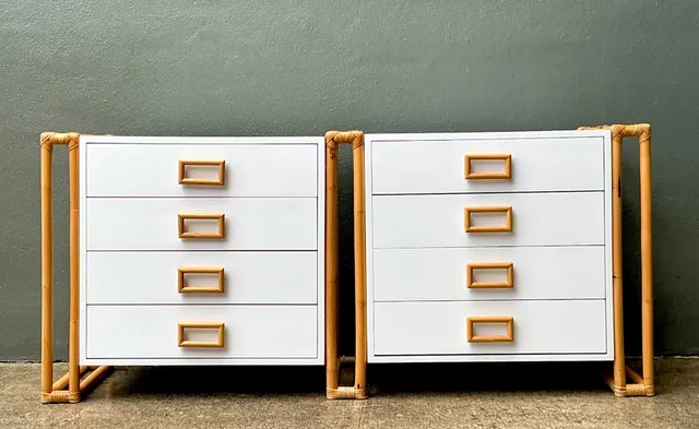 Vintage Rattan and Laminate Dresser — additional photo 5