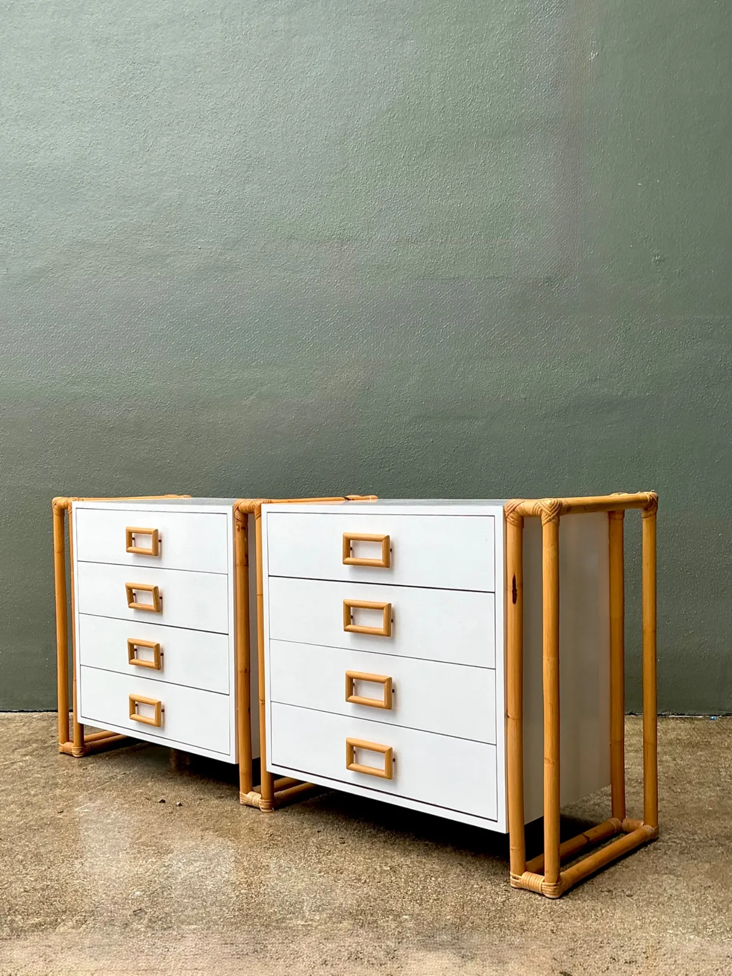 Vintage Rattan and Laminate Dresser — additional photo 4