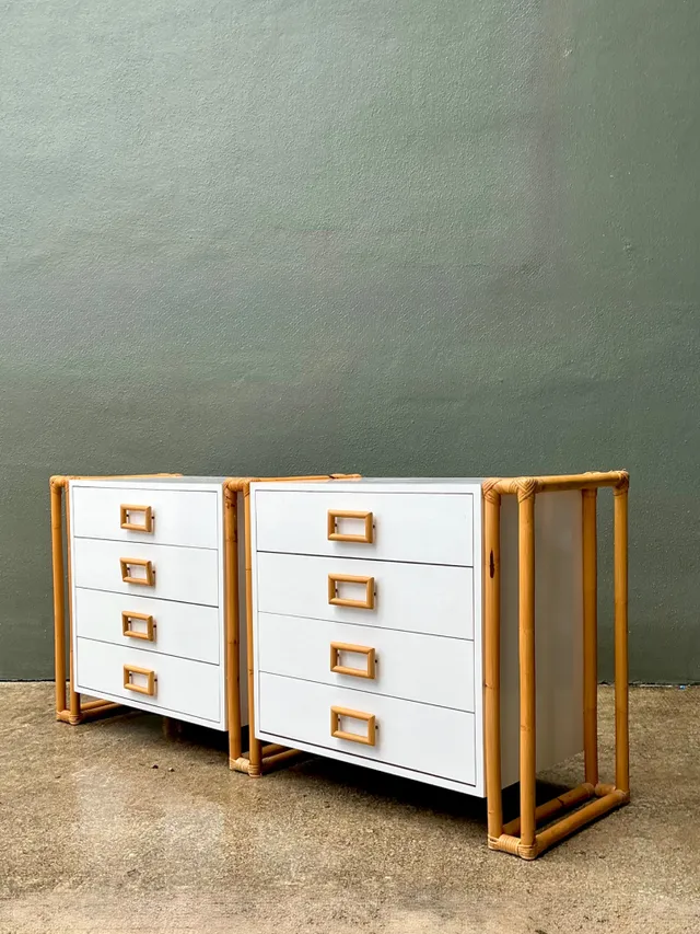Vintage Rattan and Laminate Dresser — additional photo 4