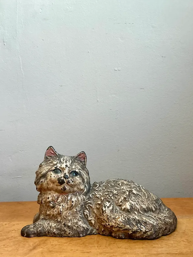 Vintage Painted Metal Cat Doorstop — additional photo 2