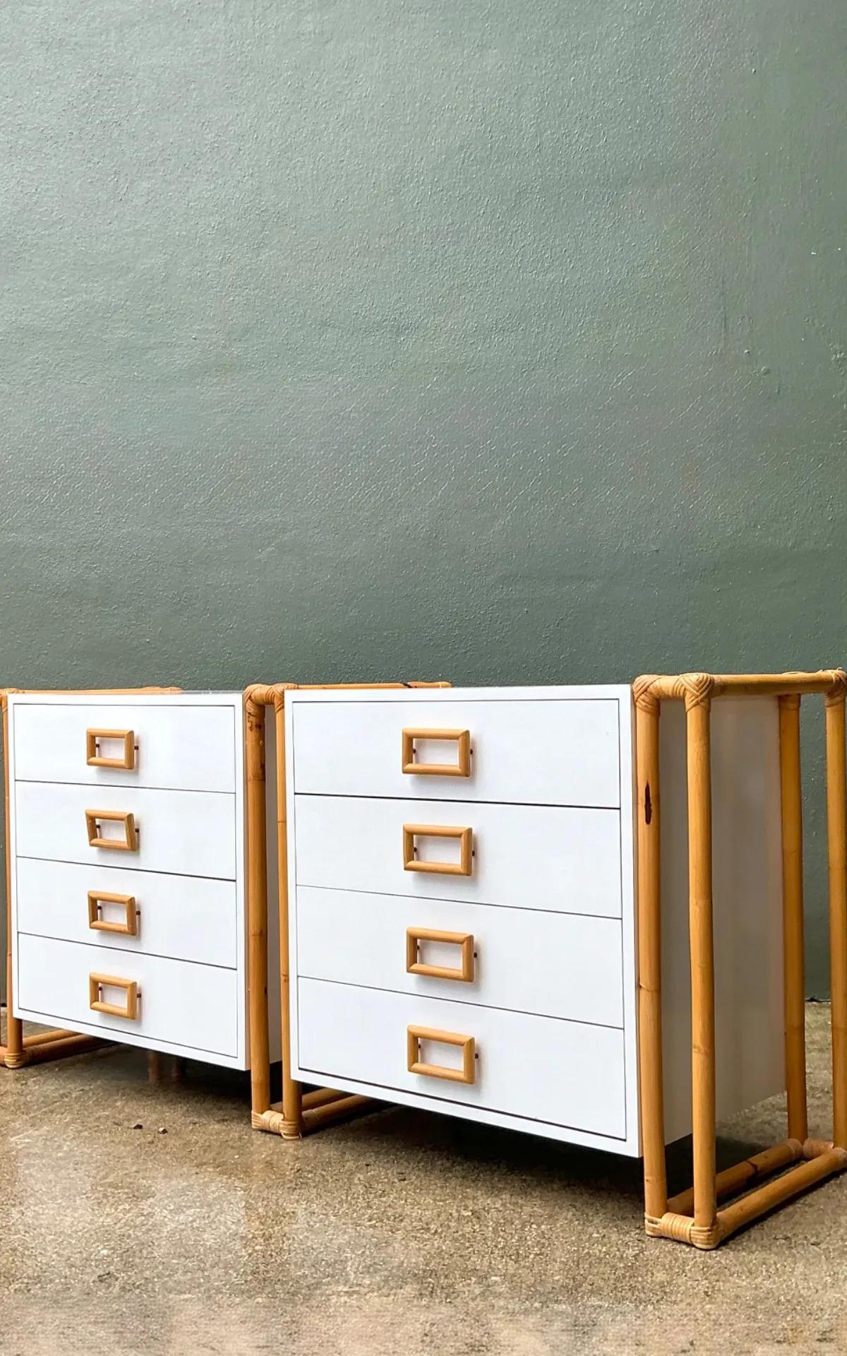 Vintage Rattan and Laminate Dresser — additional photo 3