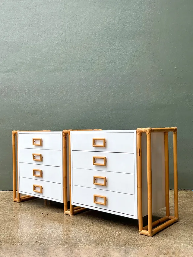 Vintage Rattan and Laminate Dresser — additional photo 3