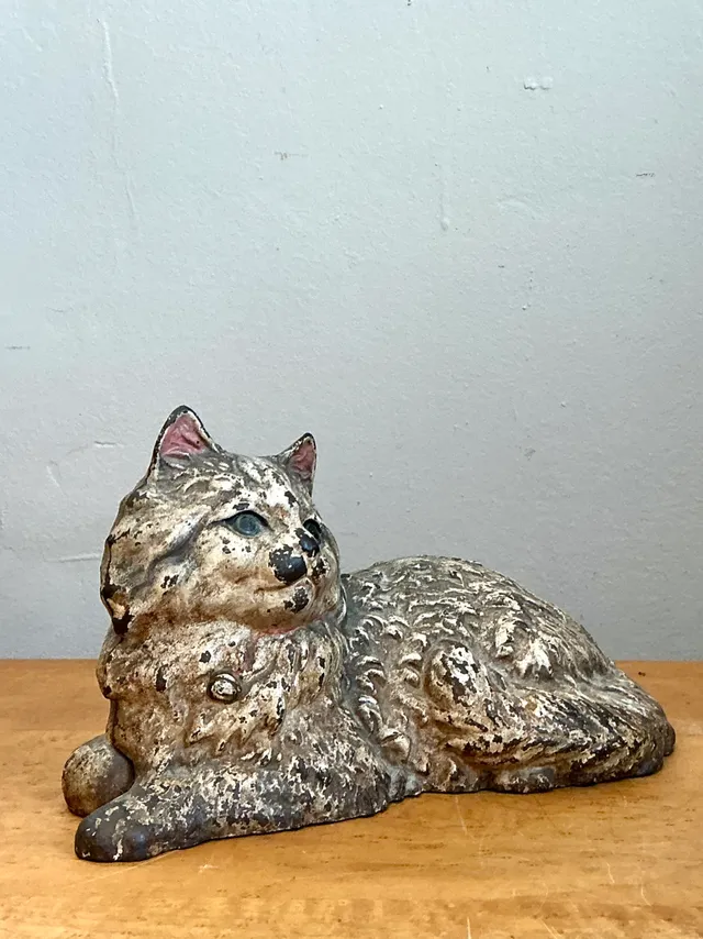 Vintage Painted Metal Cat Doorstop — additional photo 1