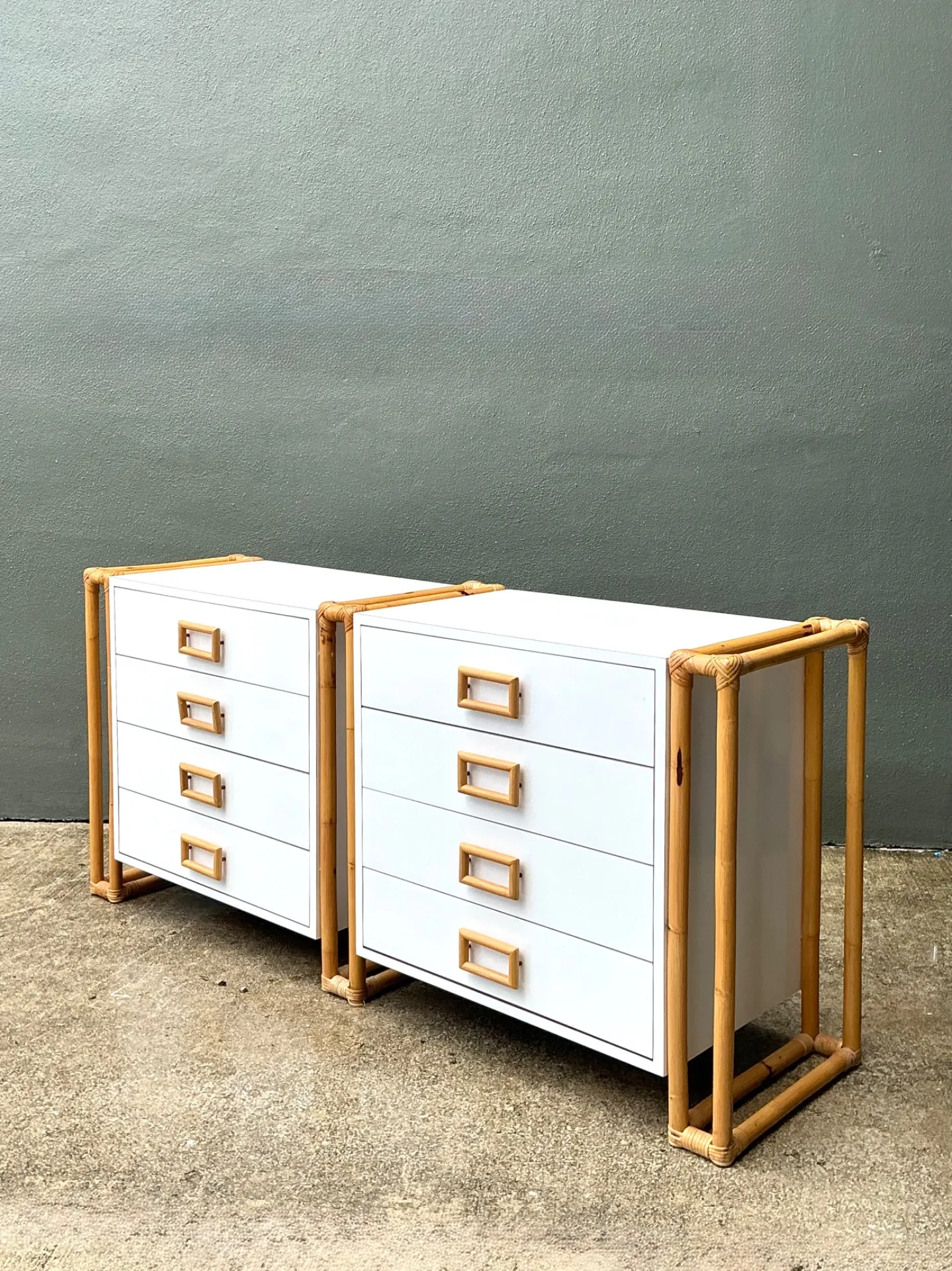 Vintage Rattan and Laminate Dresser — additional photo 1