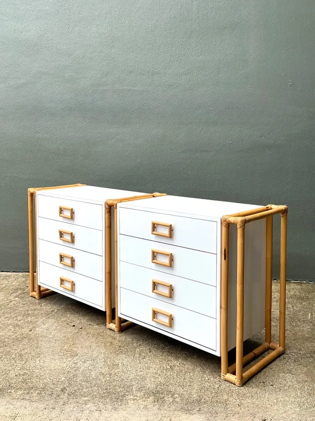 Vintage Rattan and Laminate Dresser — additional photo 1