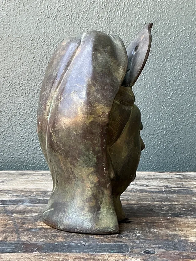 Vintage Patinated Bronze Buddha Head — additional photo 8