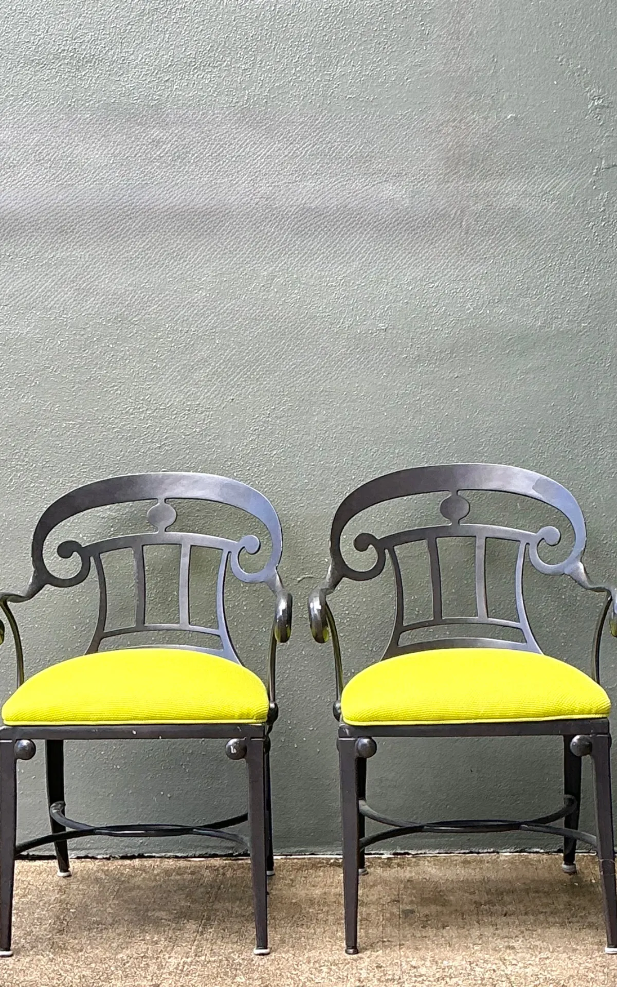 After Veneman Aluminum Armchairs In Ralph Lauren “Salt Marsh” - Pair