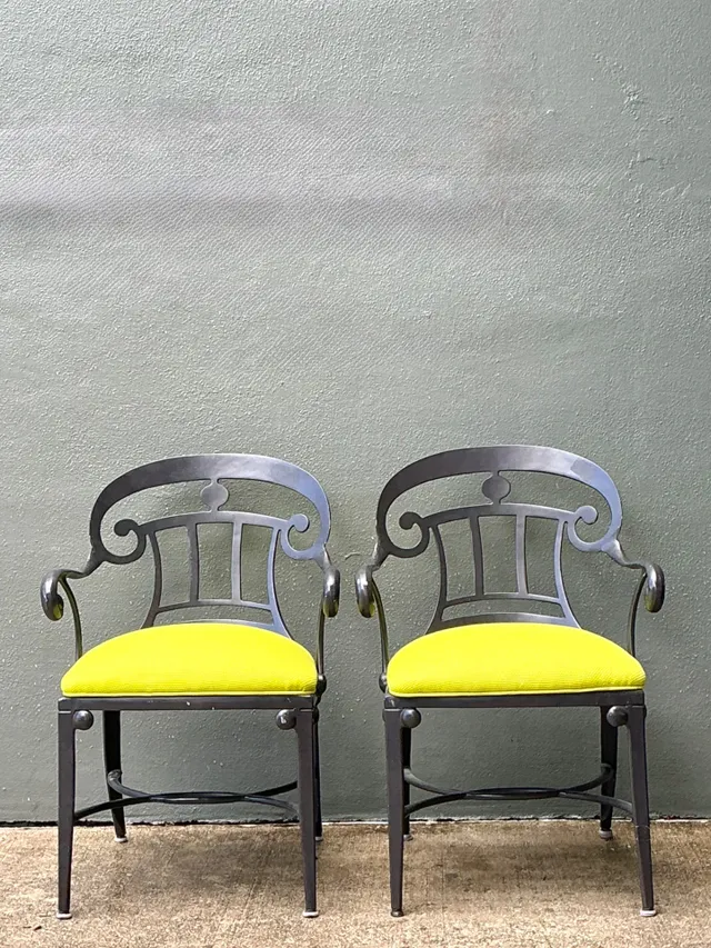 After Veneman Aluminum Armchairs In Ralph Lauren “Salt Marsh” - Pair — additional photo 1