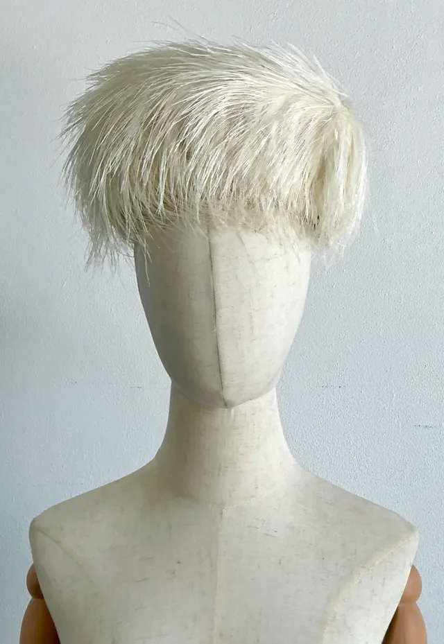 Vintage White Maribou Feather Hat — additional photo 5
