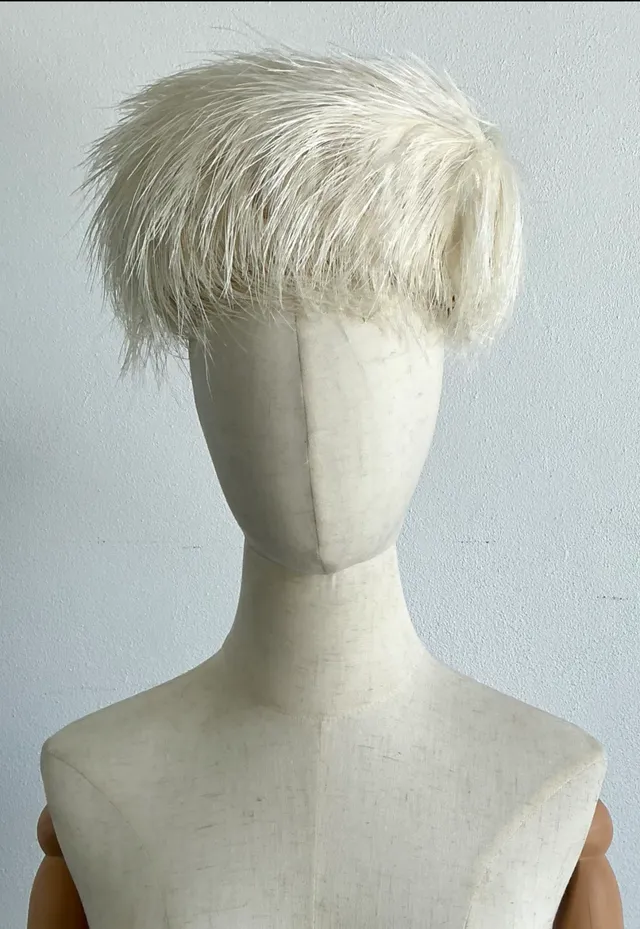 Vintage White Maribou Feather Hat — additional photo 2