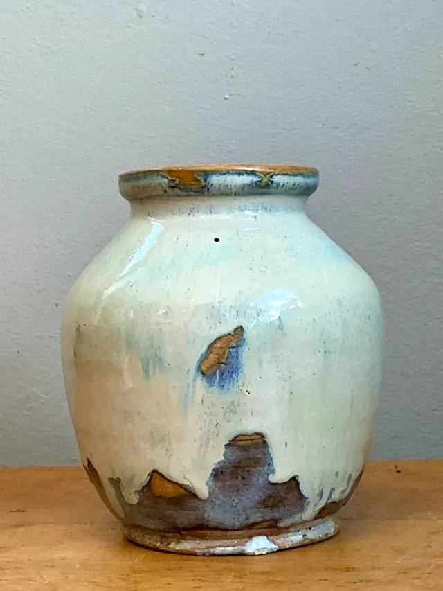 Vintage Blue and White Pottery Vase — additional photo 5