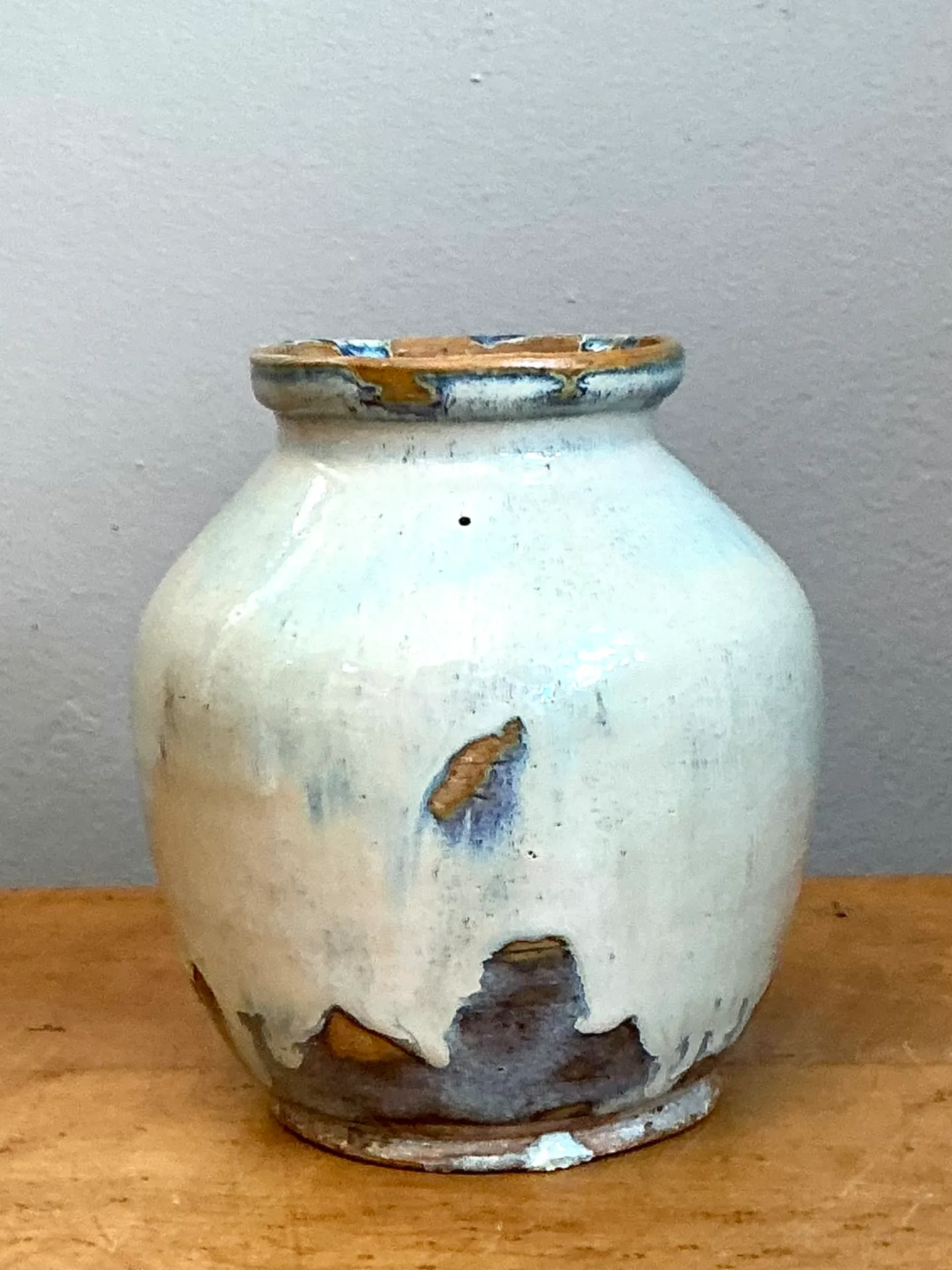 Vintage Blue and White Pottery Vase — additional photo 7