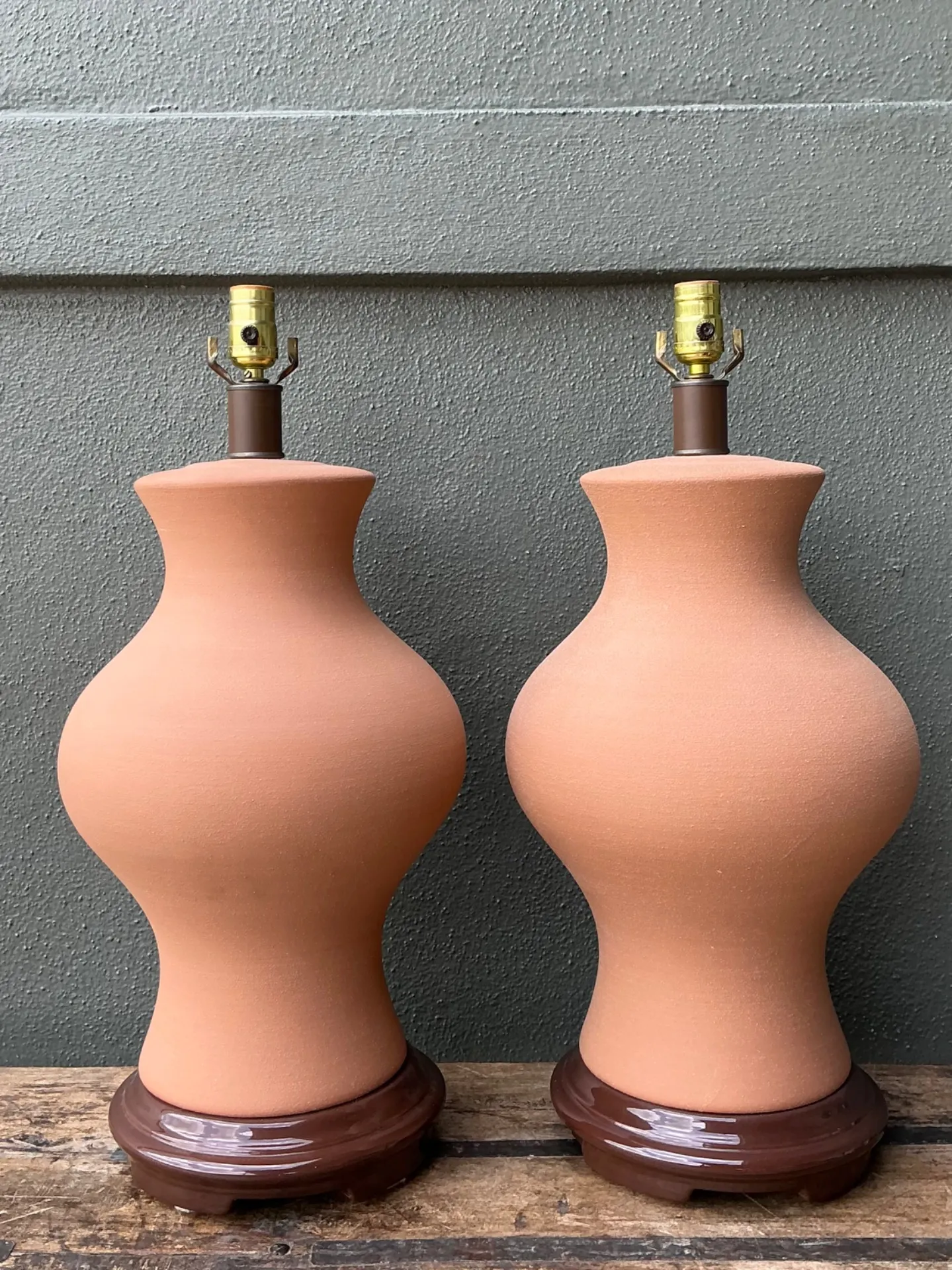 Vintage Terracotta Table Lamps - Pair — additional photo 5