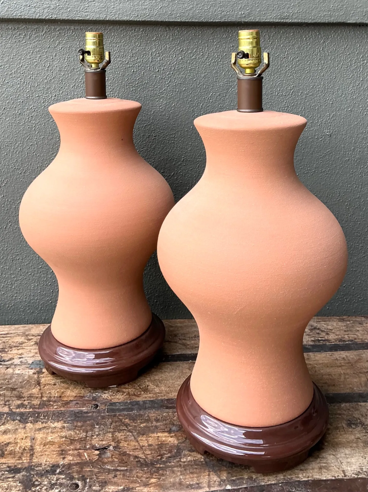 Vintage Terracotta Table Lamps - Pair — additional photo 1