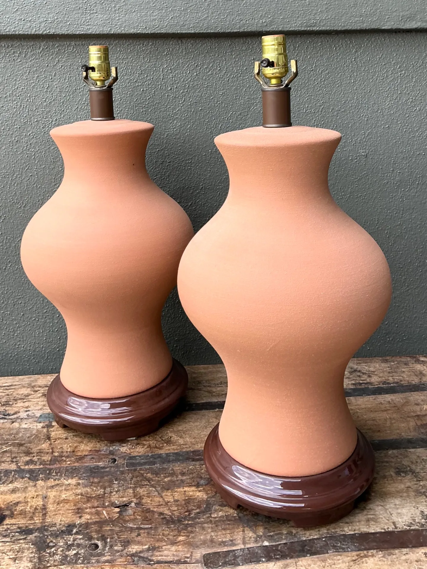 Vintage Terracotta Table Lamps - Pair — additional photo 8