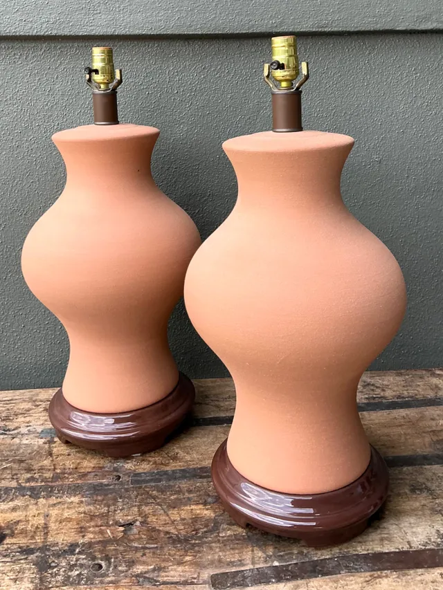 Vintage Terracotta Table Lamps - Pair — additional photo 8