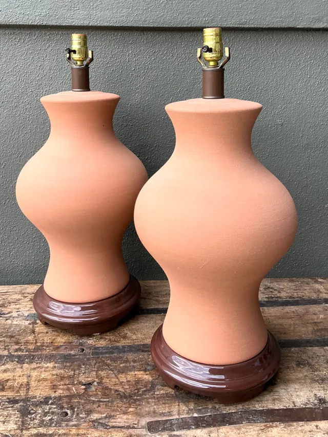 Vintage Terracotta Table Lamps - Pair — additional photo 6