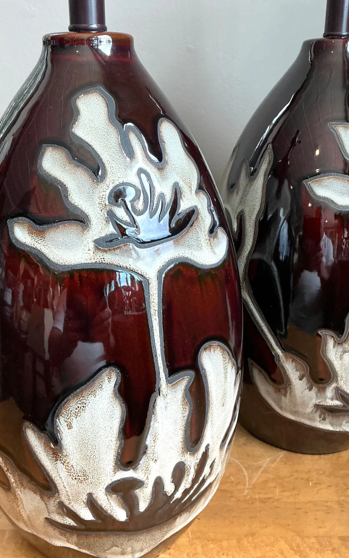 Vintage Floral Ceramic Table Lamps - Pair — additional photo 7