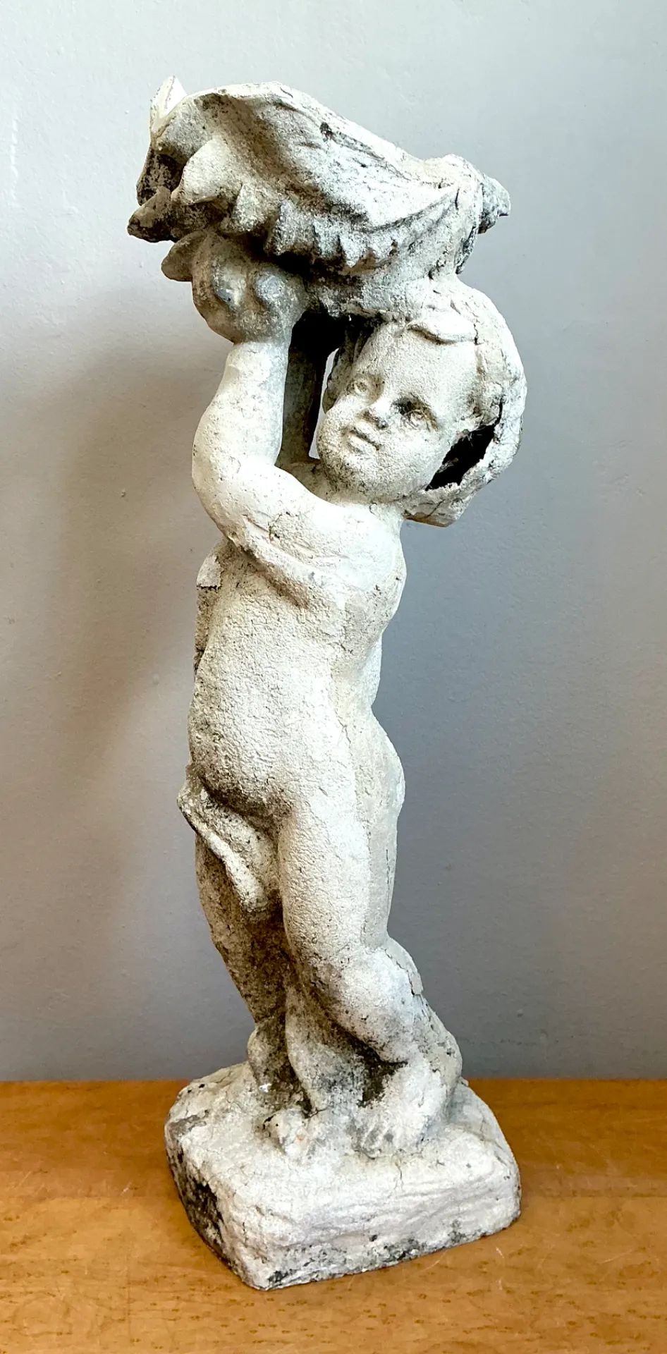 Vintage Fiberglass Cherub Sculpture — additional photo 1