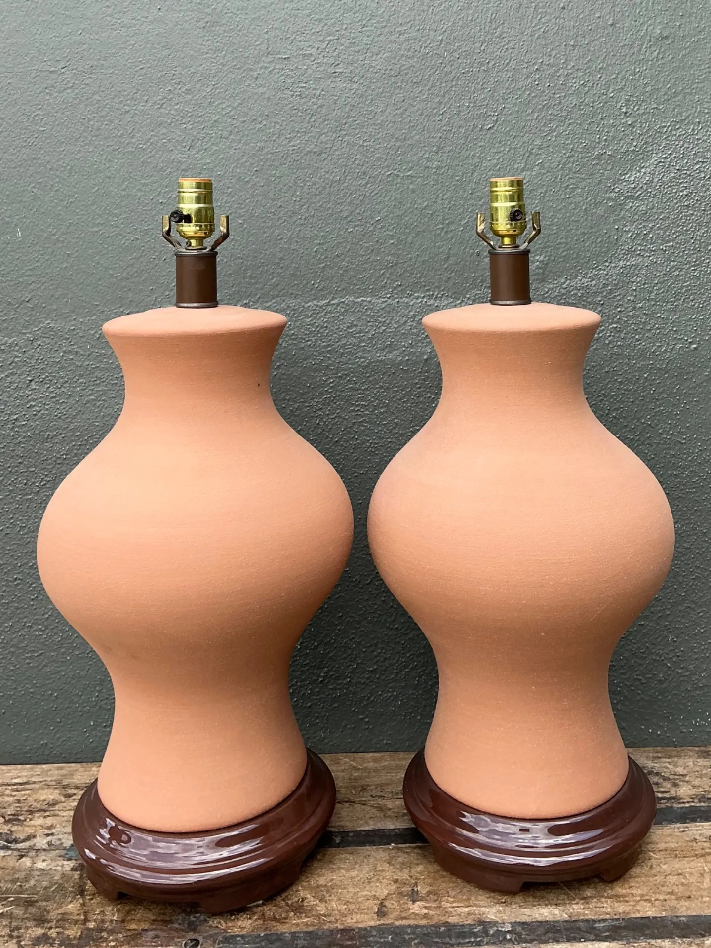 Vintage Terracotta Table Lamps - Pair — additional photo 2