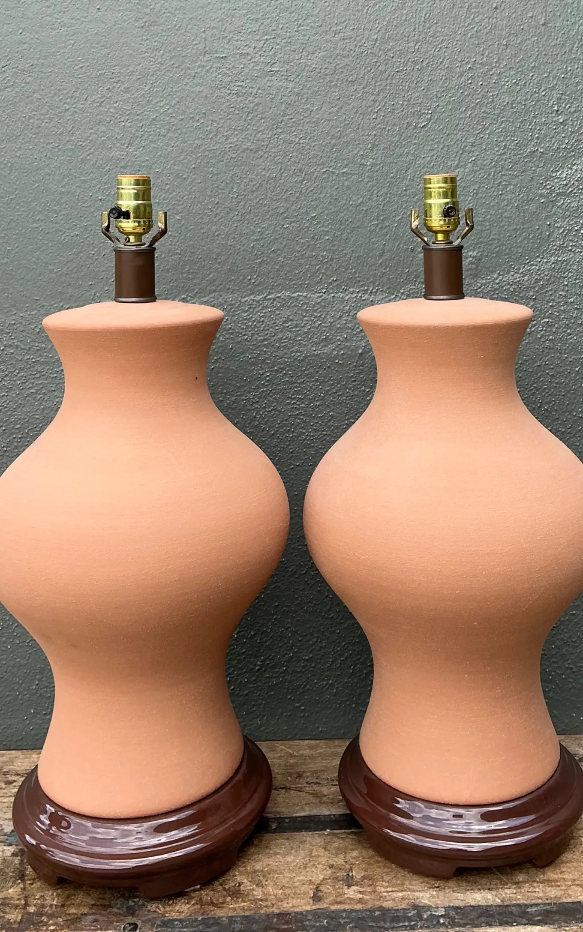 Vintage Terracotta Table Lamps - Pair — additional photo 2