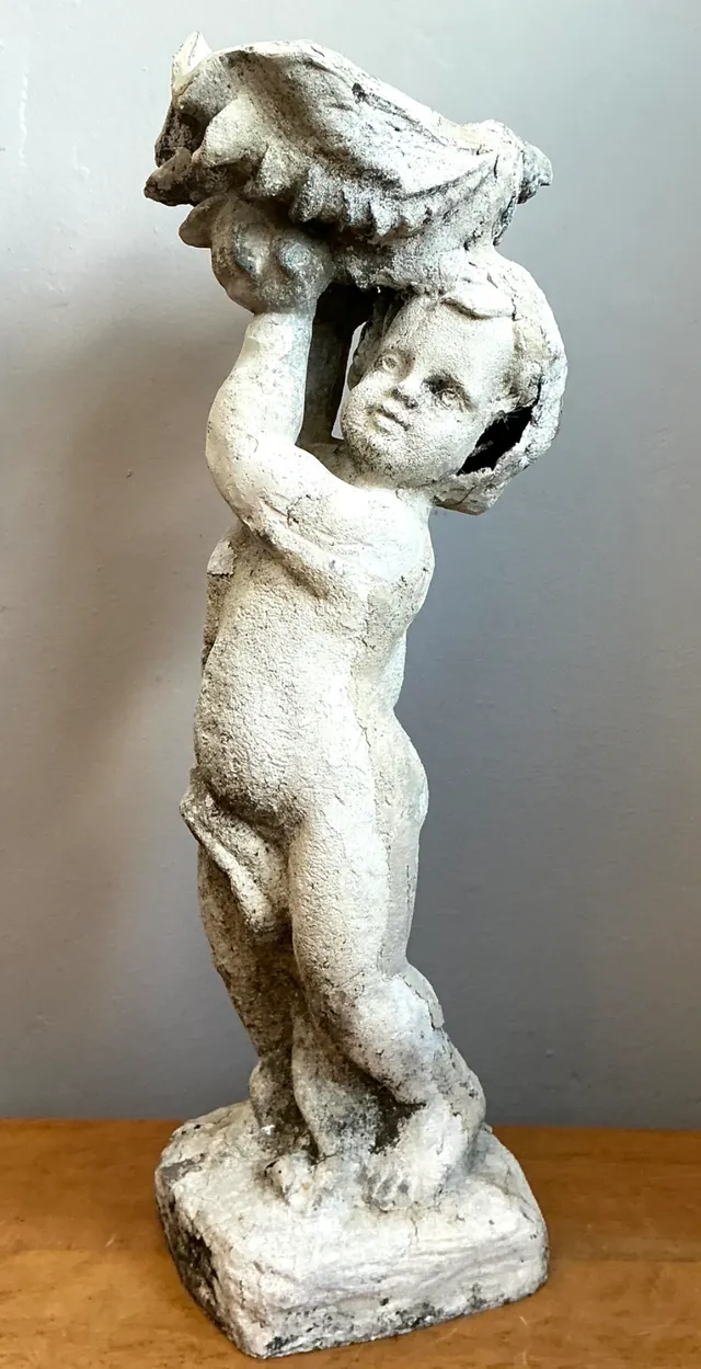 Vintage Fiberglass Cherub Sculpture — additional photo 5
