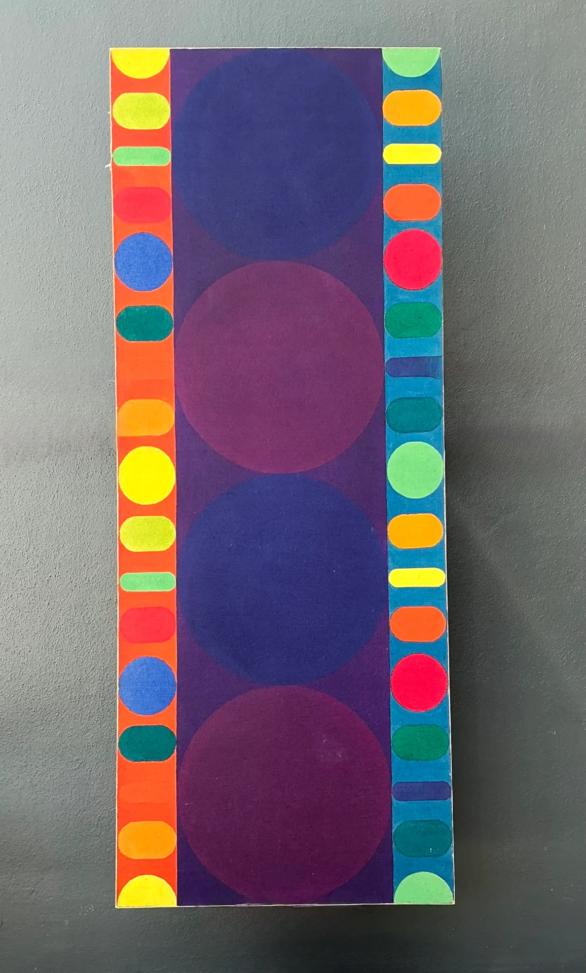 Vintage Geometric Abstract Painting On Canvas — additional photo 1