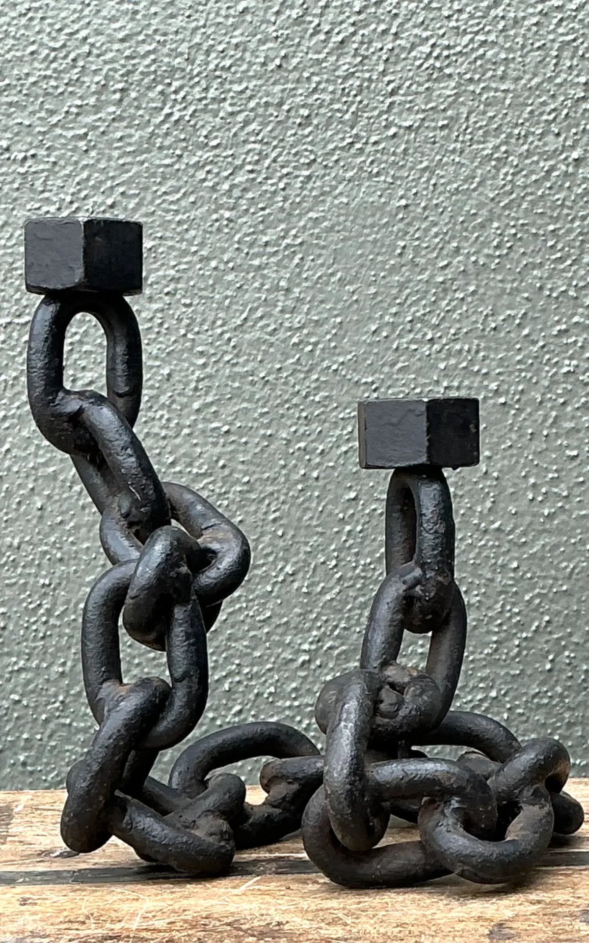 Vintage Iron Chain Link Candle Holder — additional photo 8
