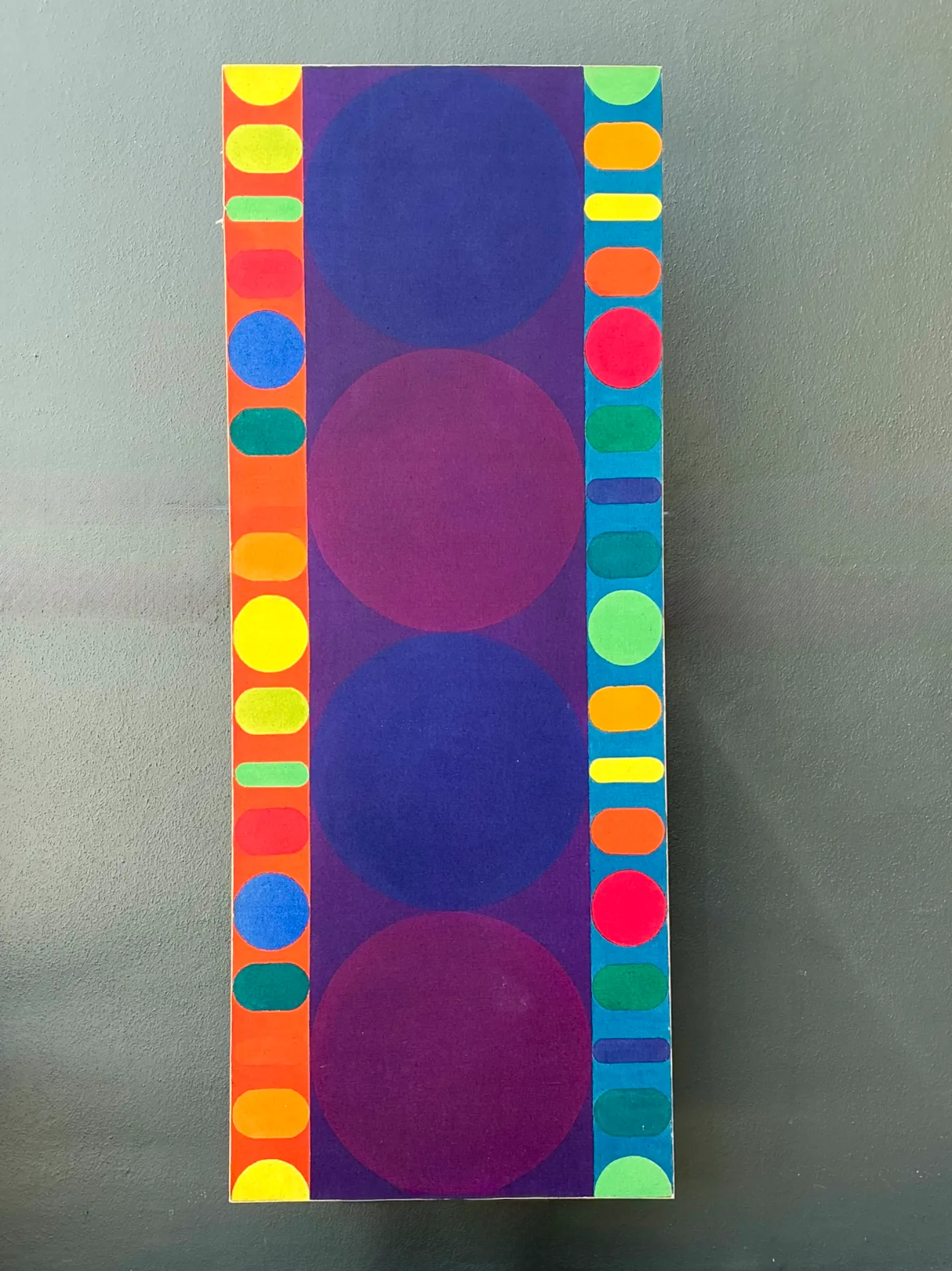 Vintage Geometric Abstract Painting On Canvas — additional photo 6