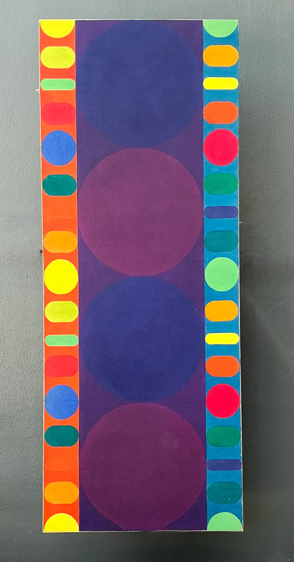 Vintage Geometric Abstract Painting On Canvas — additional photo 4