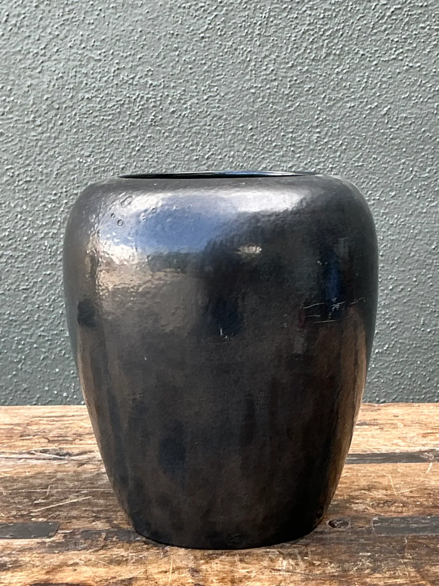 Vintage Glazed Ceramic Pottery Vase — additional photo 5